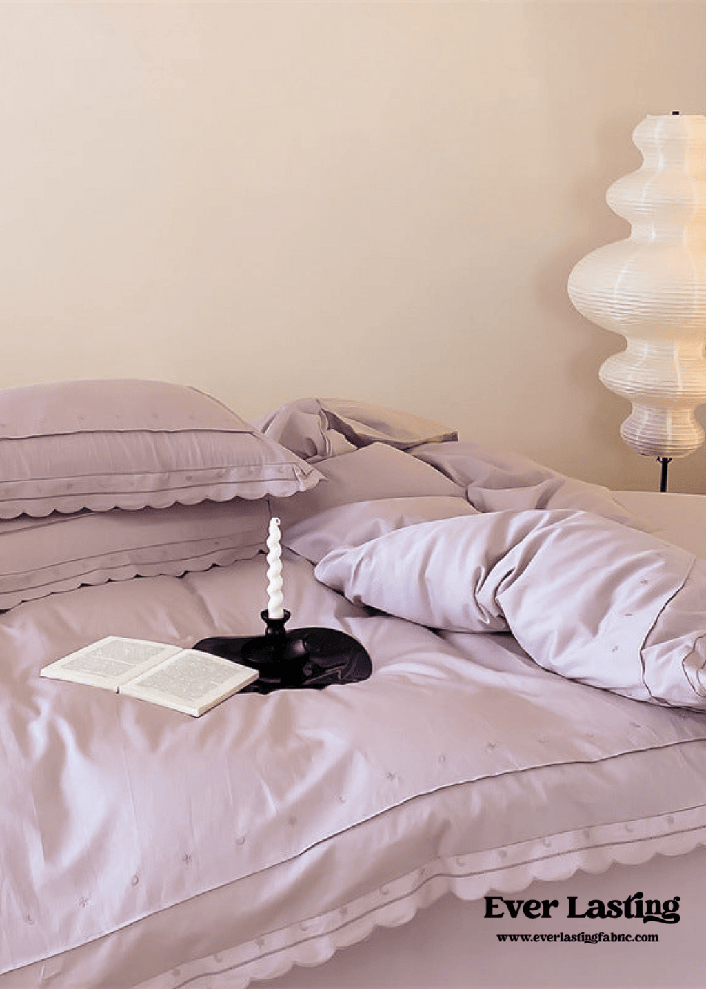 Star Gaze Short Cake Ruffle Bedding Set / White