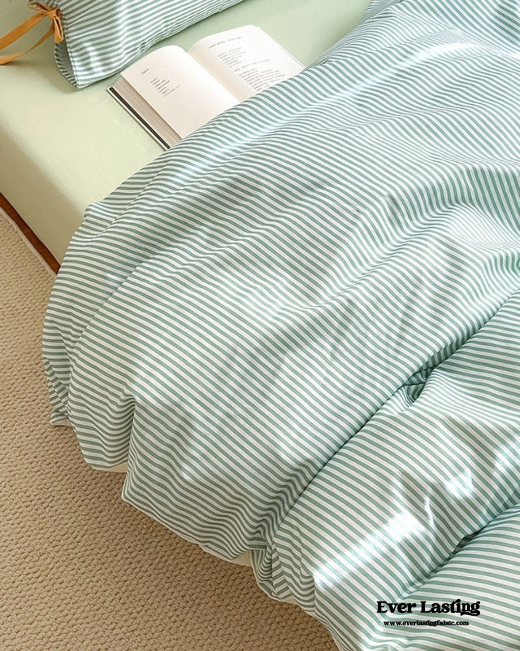 Sweet Bow Striped Bedding Set / Pink