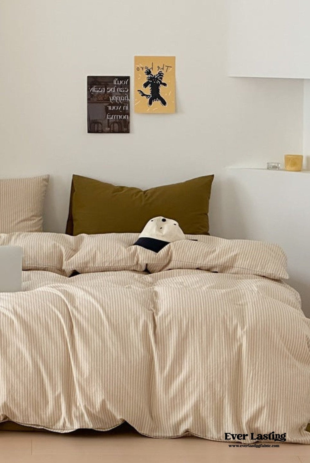 Thin Striped Duvet Cover / Red