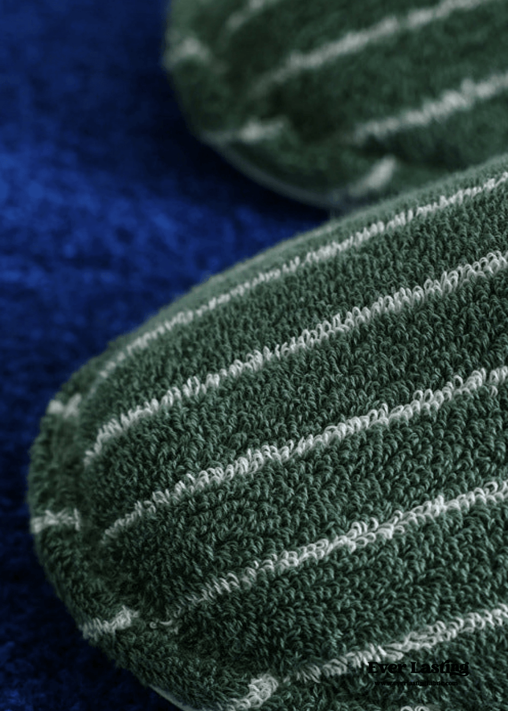 Thin Striped House Slippers / Blue