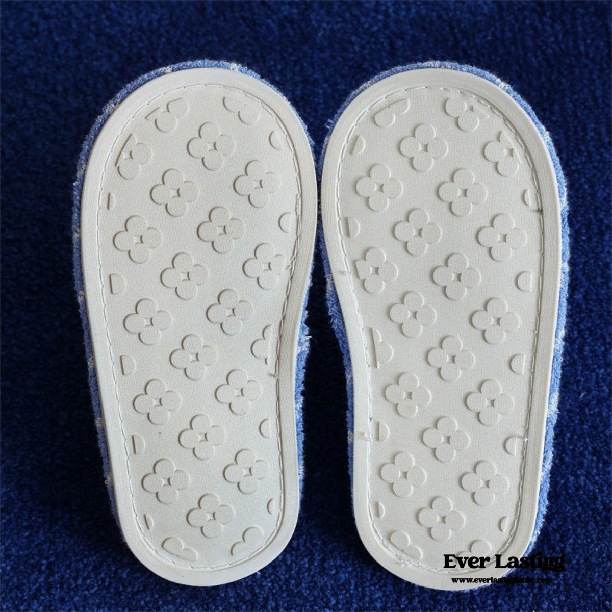 Thin Striped House Slippers / Blue