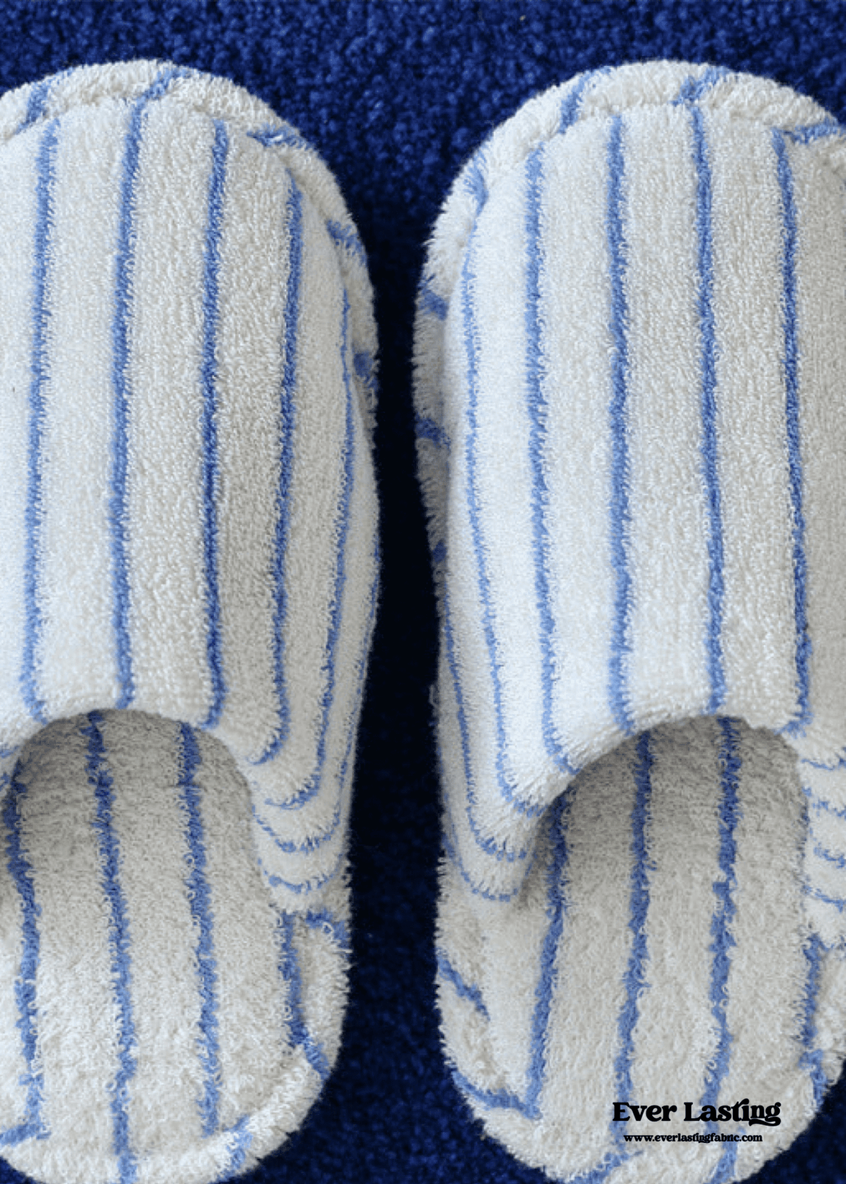 Thin Striped House Slippers / Blue
