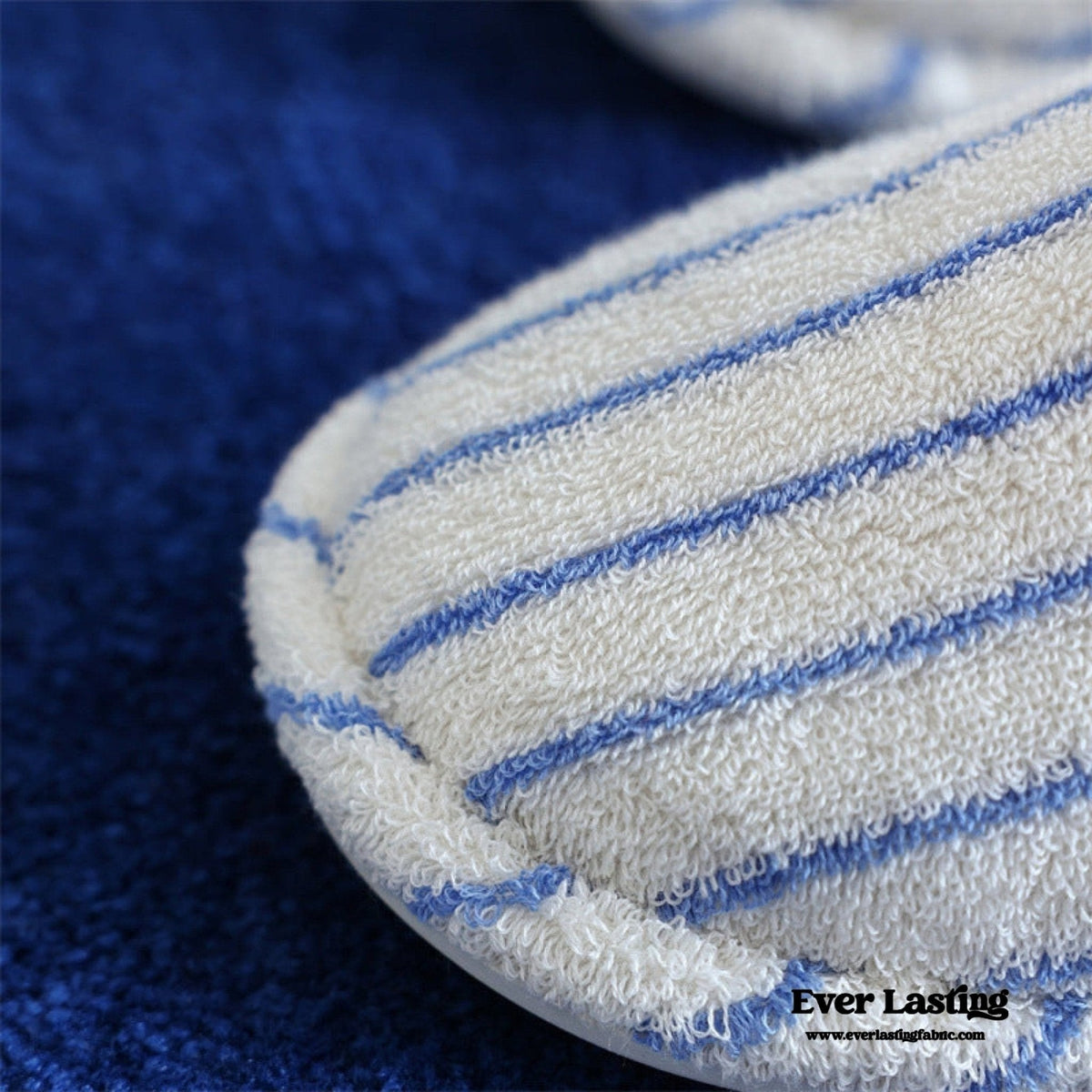 Thin Striped House Slippers / Blue