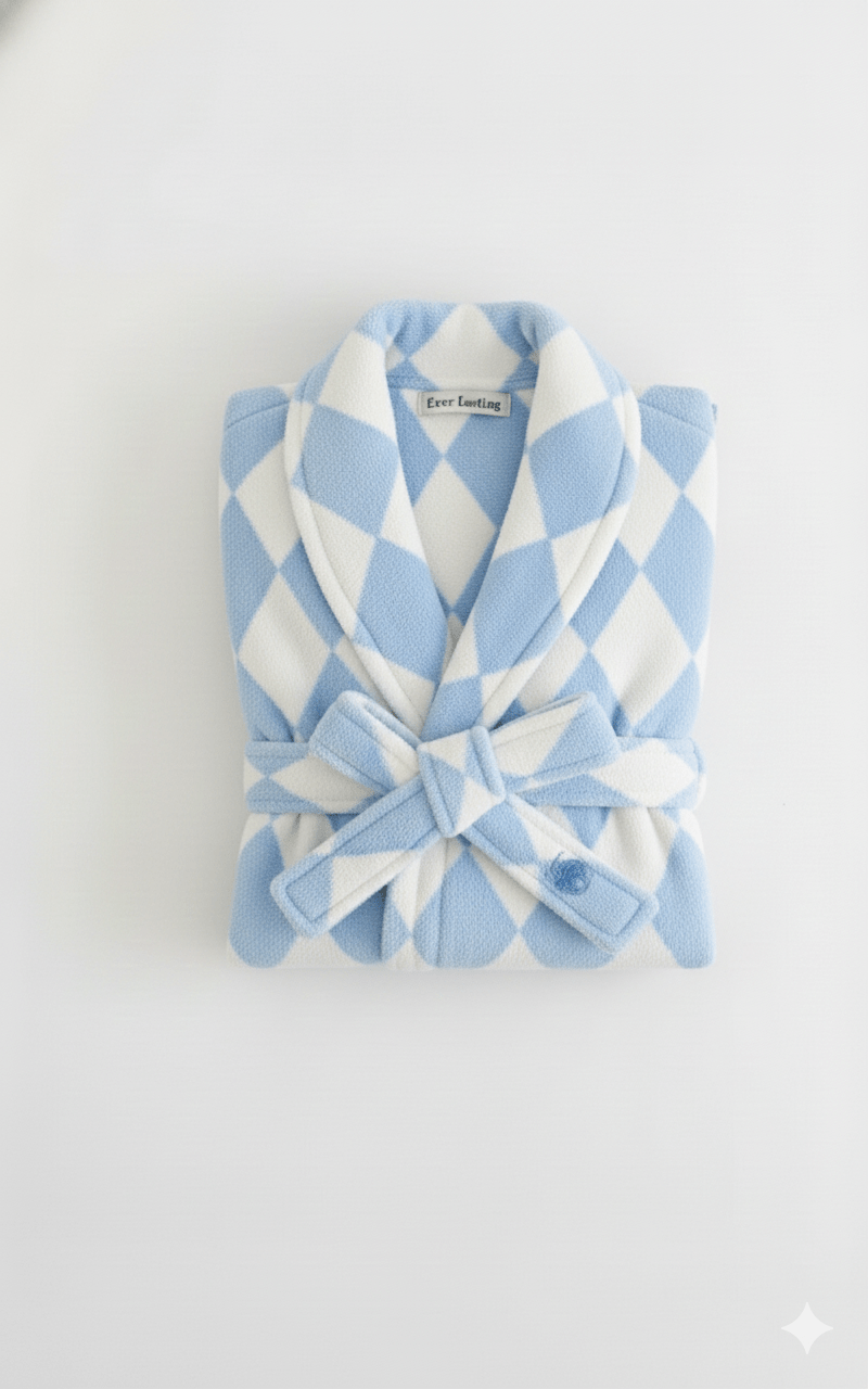 Thin Striped Towel and Bathrobe Set