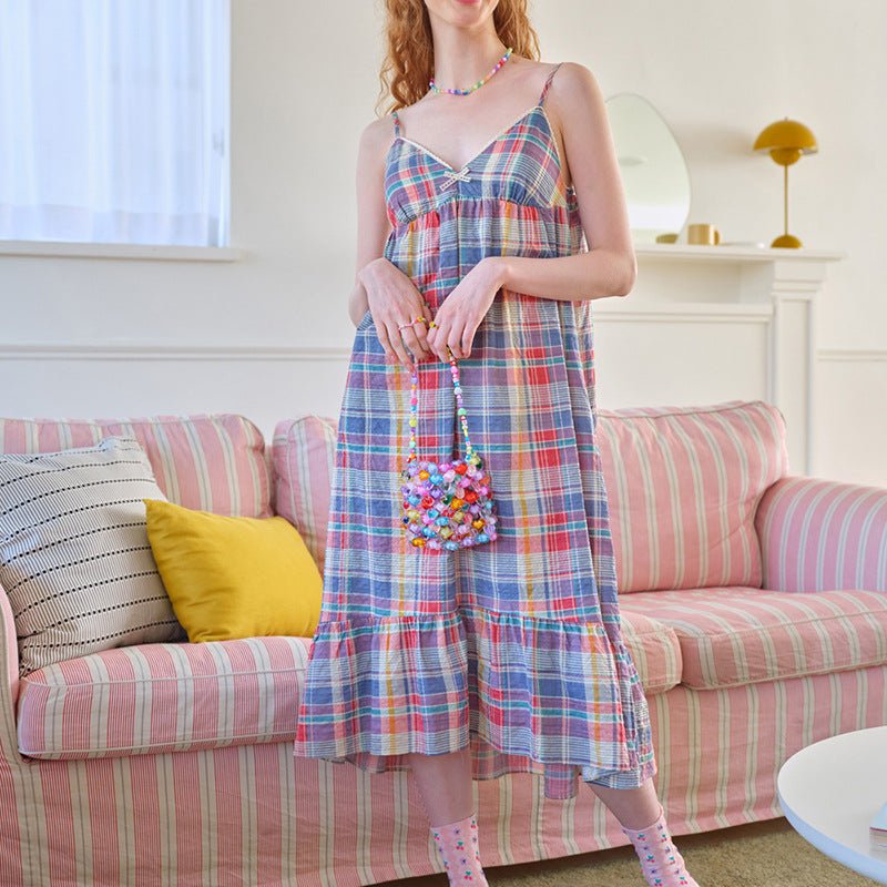 Vintage Inspired Plaid Pajama Dress