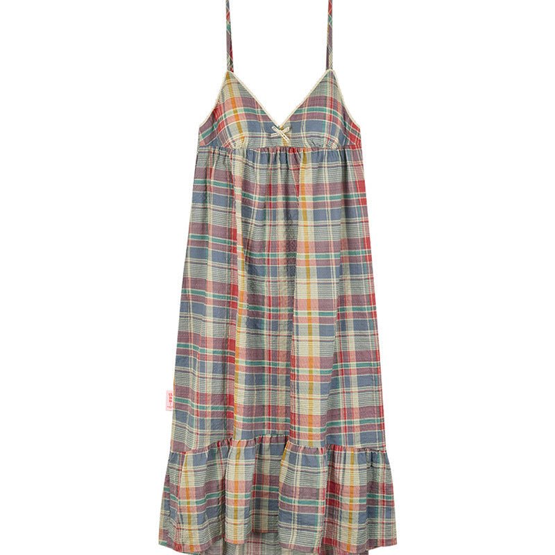Vintage Inspired Plaid Pajama Dress