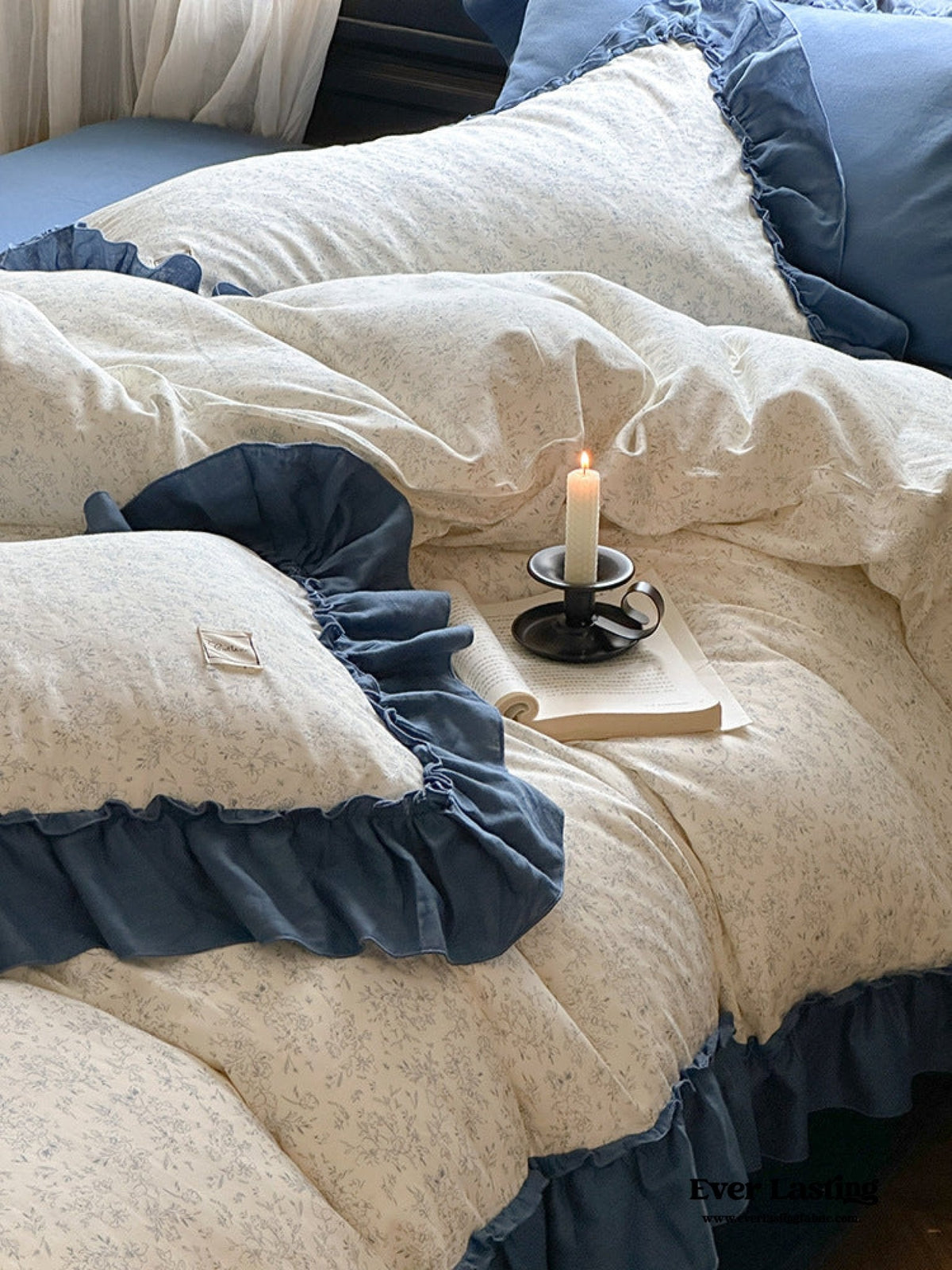 Vivienne Floral Double Gauze Bedding Set / Blush Pink