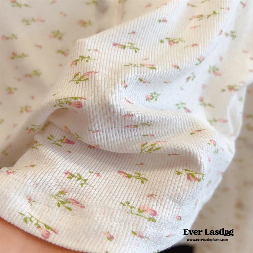 White Floral Pajama Set